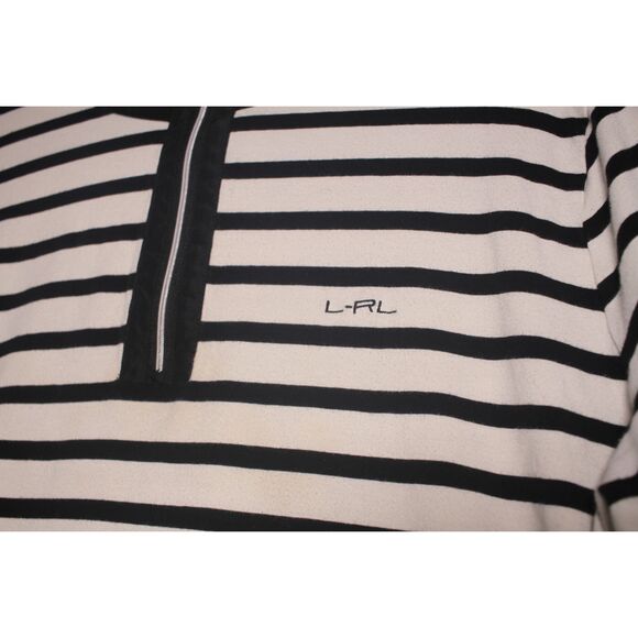 Lauren Ralph Lauren Active Striped 1/4 Zip Pullover 3X Black/White Nautical Styl - Picture 2 of 6